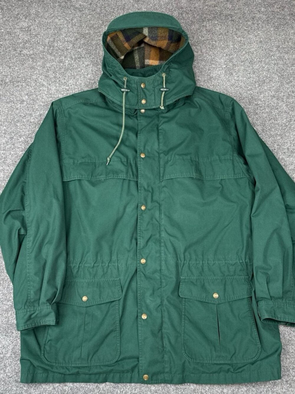 Eddie Bauer Wool Lined Mountain Parka Men's XXL Tall Green 90s Y2k Hong Kong